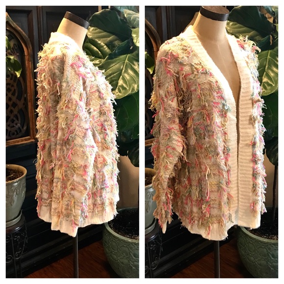 Brix tassel shag boho cardigan sweater knit - Picture 7 of 8